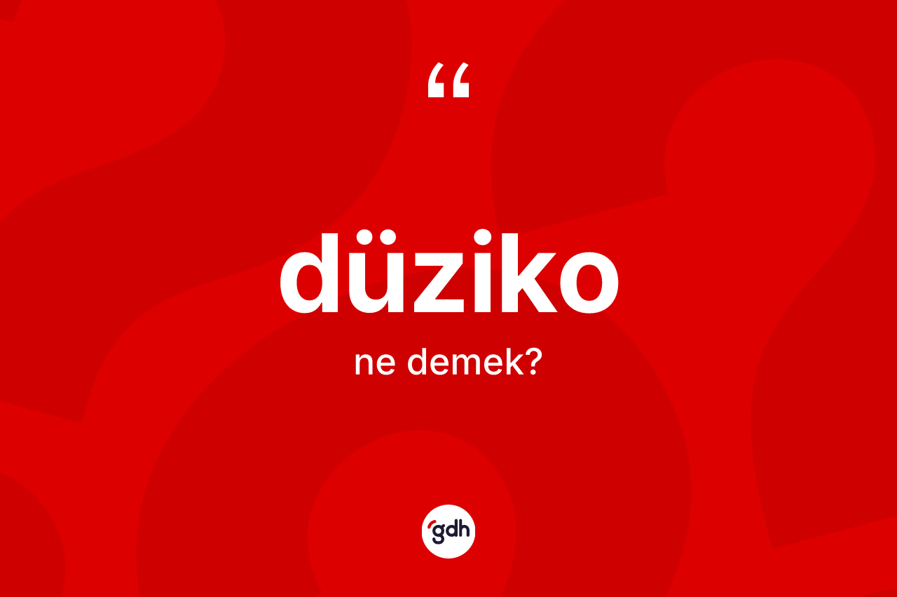 Düziko kelimesinin sözlükteki tanımı nedir?