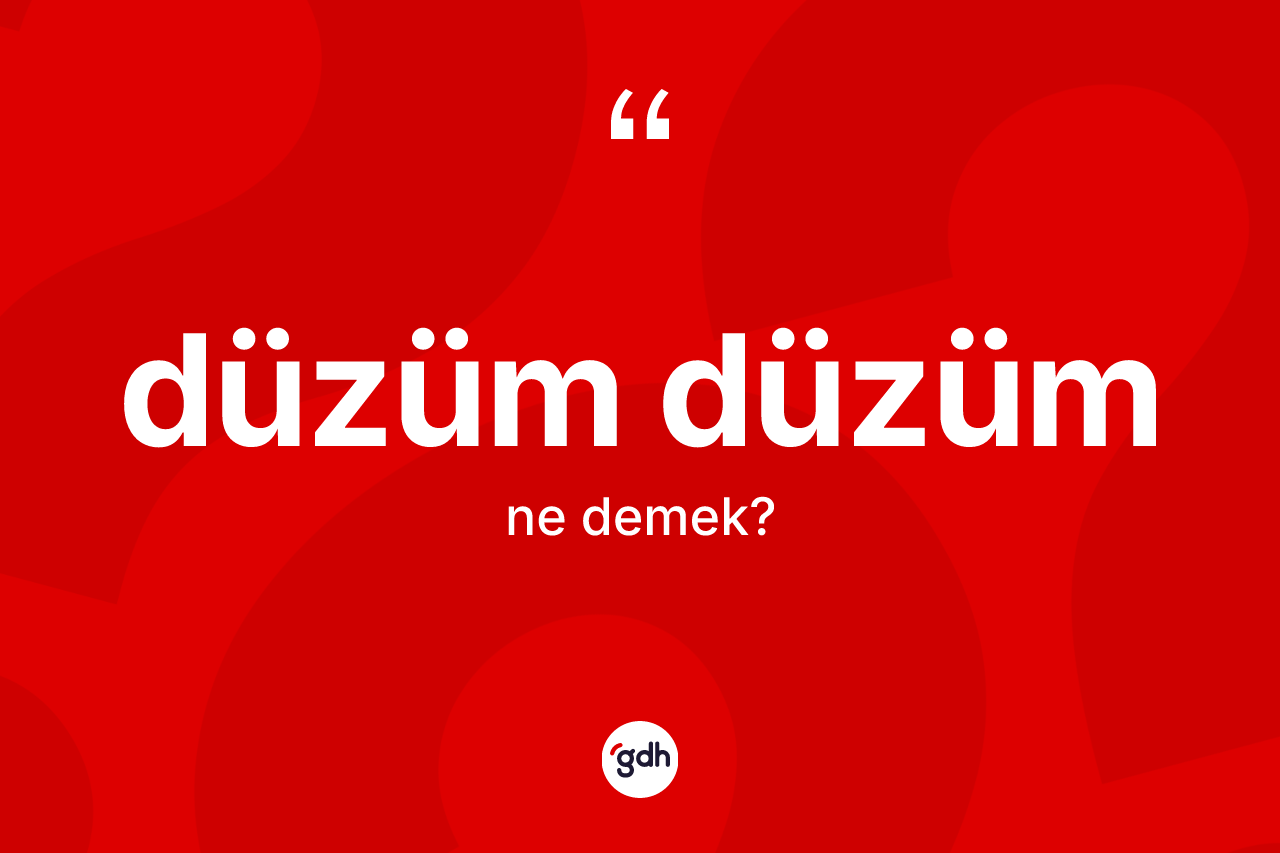 Düzüm düzüm kelimesinin tanımı nedir?