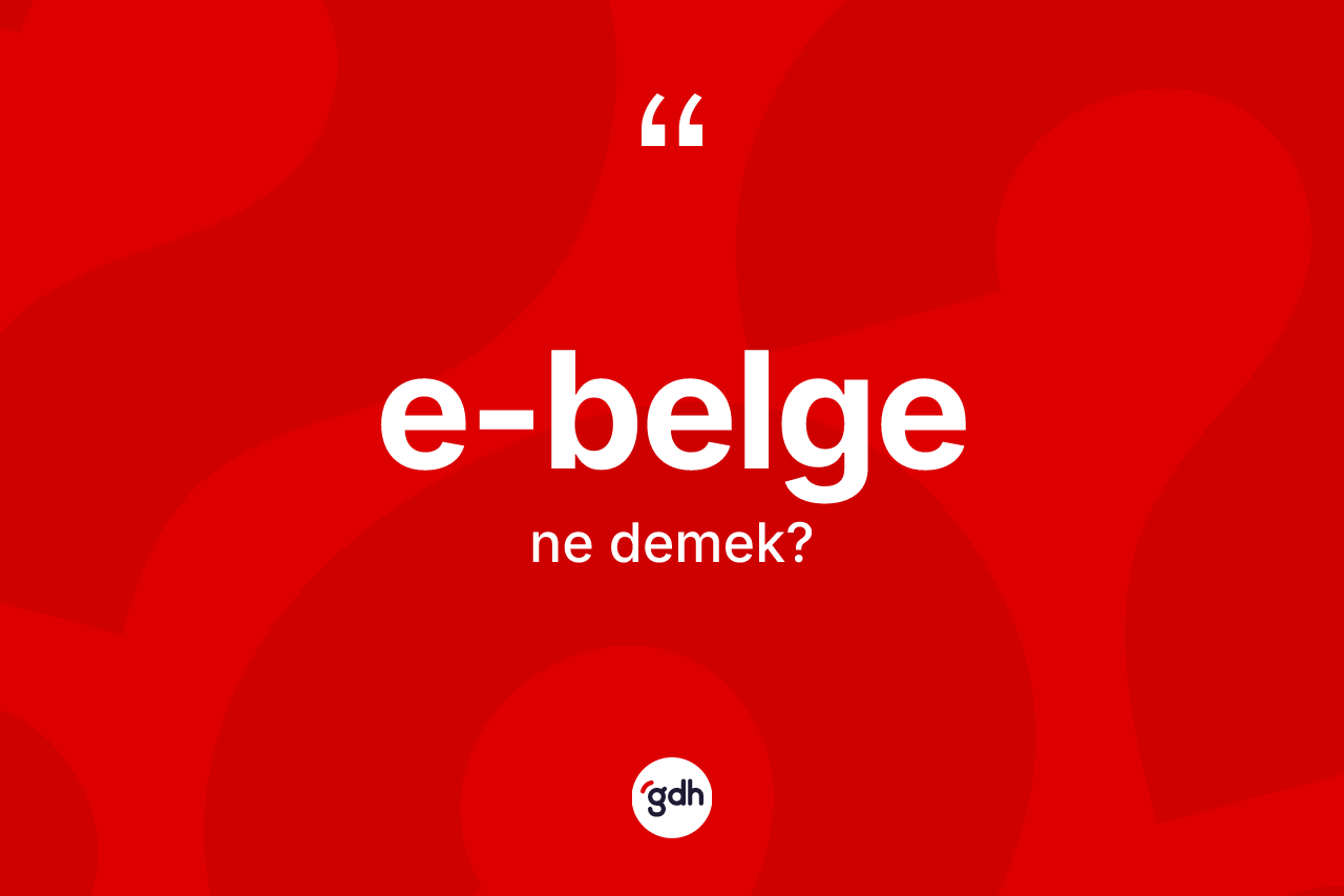 E-belge kelimesinin anlamı nedir? E-belgenin TDK'ya göre anlamı nedir?