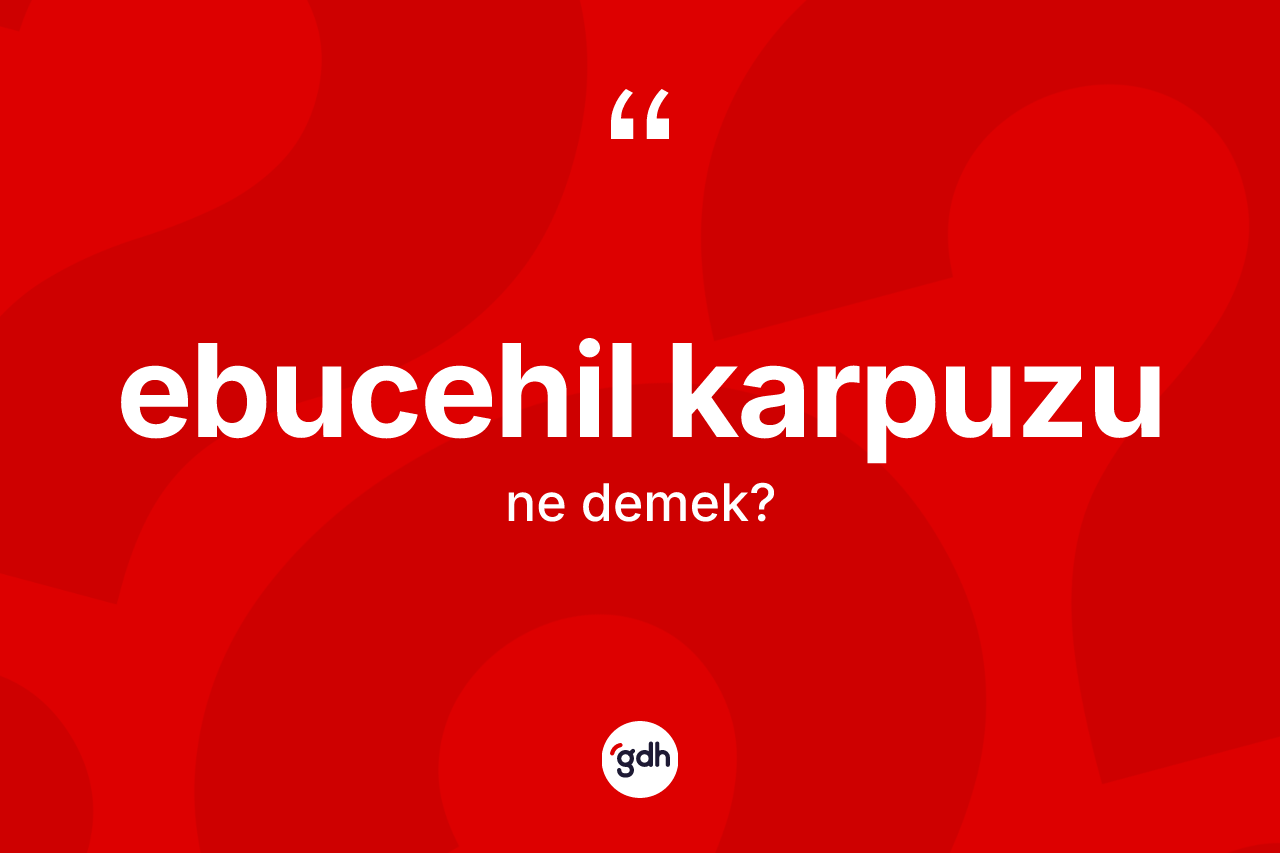 Ebucehil karpuzu ne demek? Ebucehil karpuzunun TDK'ya göre anlamı nedir?