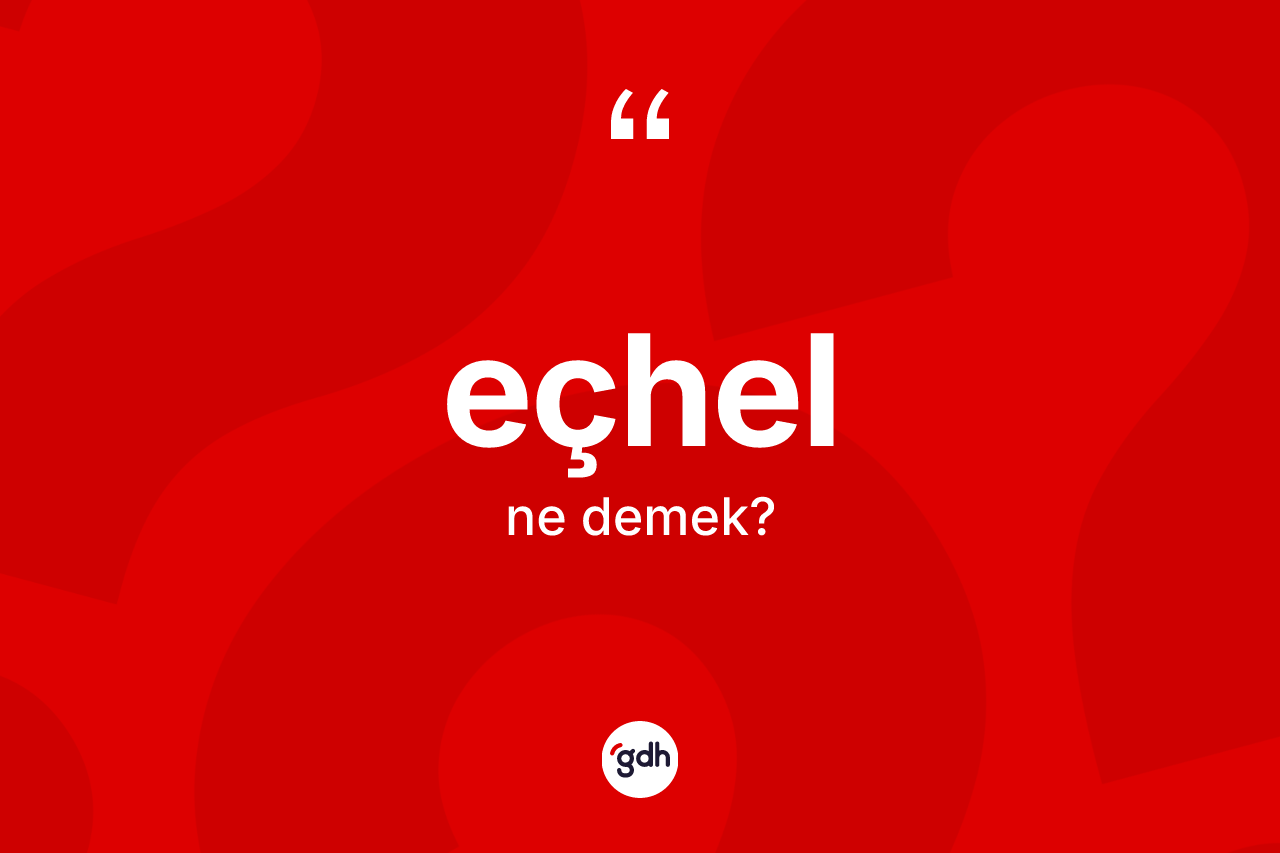 Eçhel kelimesinin sözlükteki tanımı nedir? Eçhelin kısaca tanımı nedir?