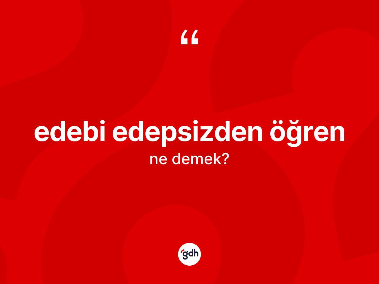 Edebi edepsizden öğren ifadesi ne demek? Edebi edepsizden öğren sözü hangi durumlarda kullanılır?