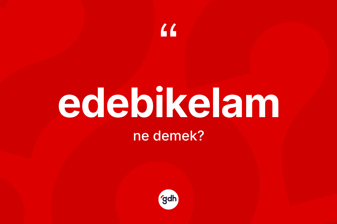 Edebikelam kelimesinin anlamı nedir? Edebikelamın TDK'ya göre anlamı nedir?