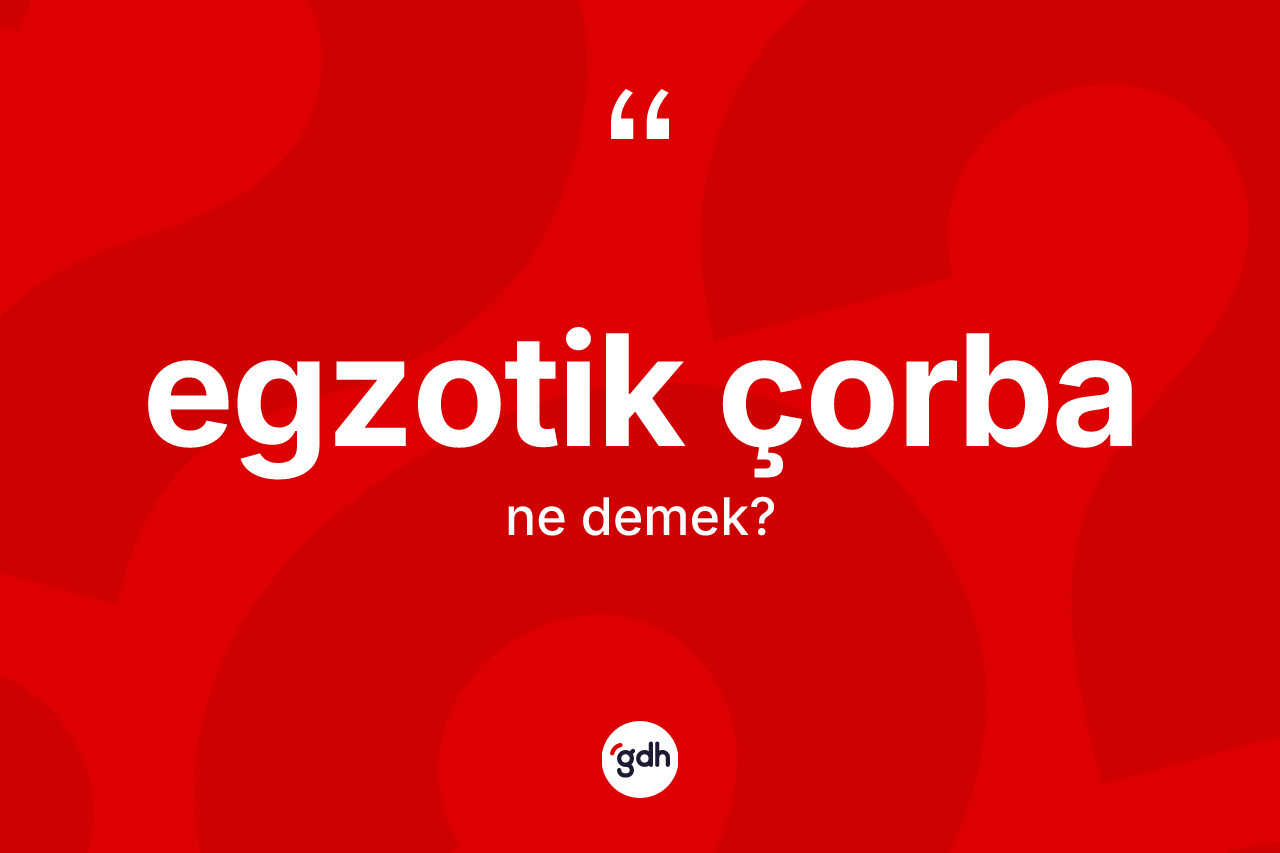 Egzotik çorba ne demek?