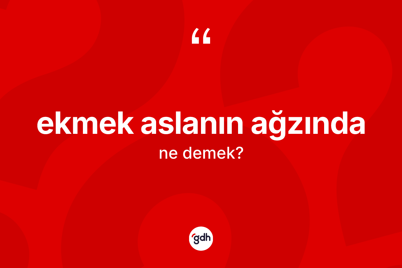 Ekmek aslanın ağzında ifadesi nedir?