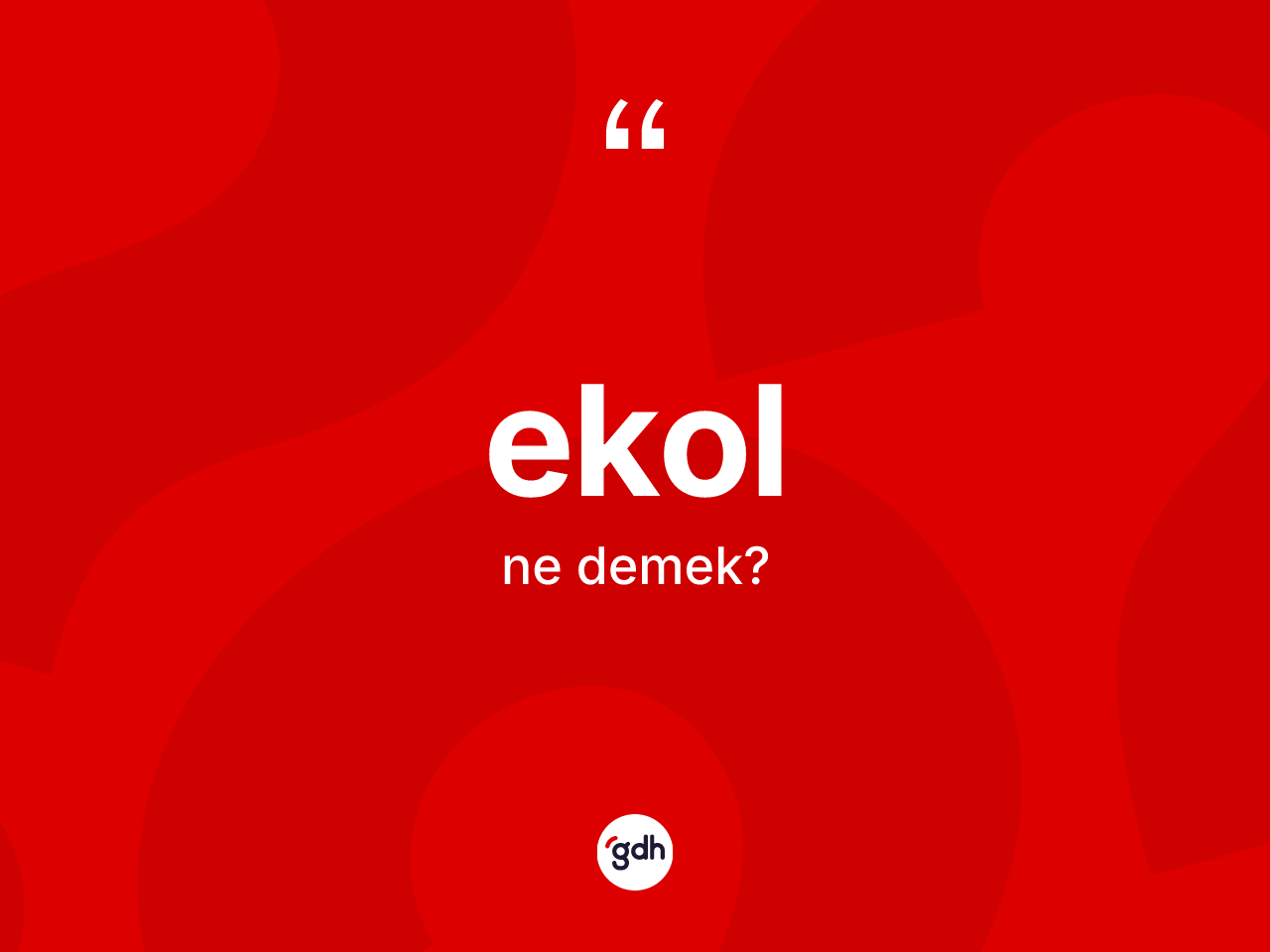 Ekol kelimesinin sözlükteki tanımı nedir? Ekolun TDK'ya göre anlamı nedir?