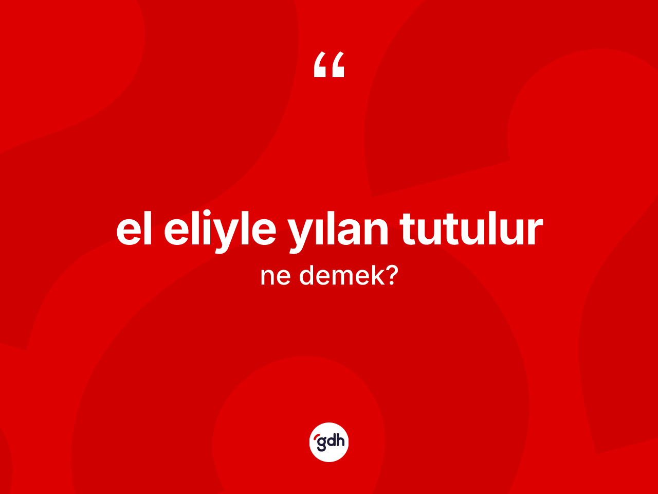 El eliyle yılan tutulur ifadesinin kısaca anlamı nedir? El eliyle yılan tutulur ifadesinin TDK'ya göre açıklaması nedir?