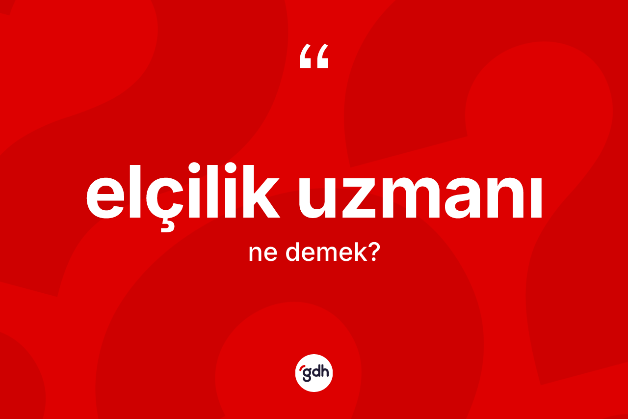 Elçilik uzmanı kelimesinin tanımı nedir? Elçilik uzmanının TDK'ya göre anlamı nedir?