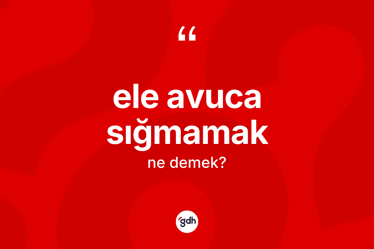 Ele avuca sığmamak ne demek?