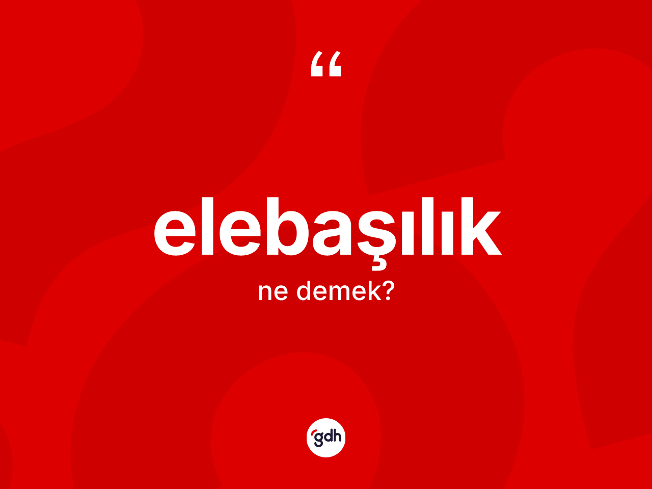 Elebaşılık kelimesinin tanımı nedir? Elebaşılığın TDK'ya göre anlamı nedir?