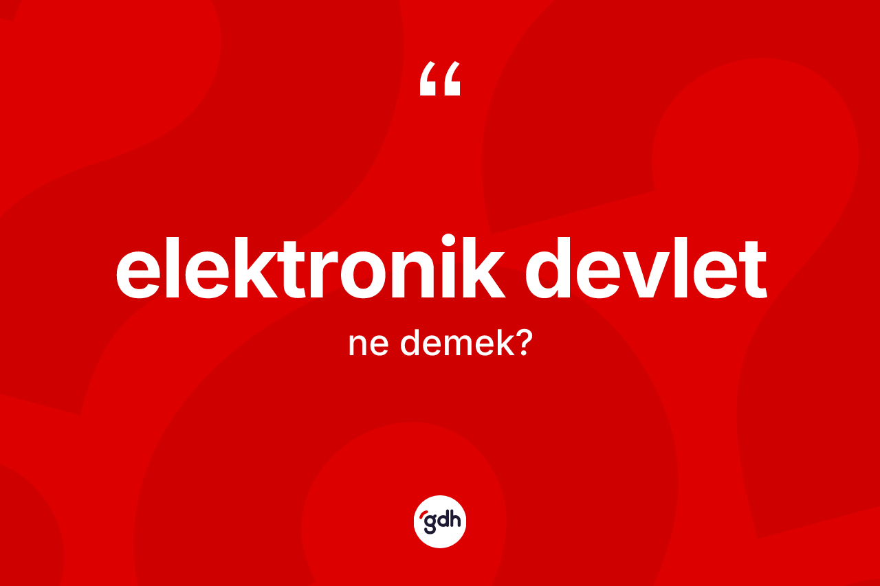 Elektronik devlet kelimesinin anlamı nedir?