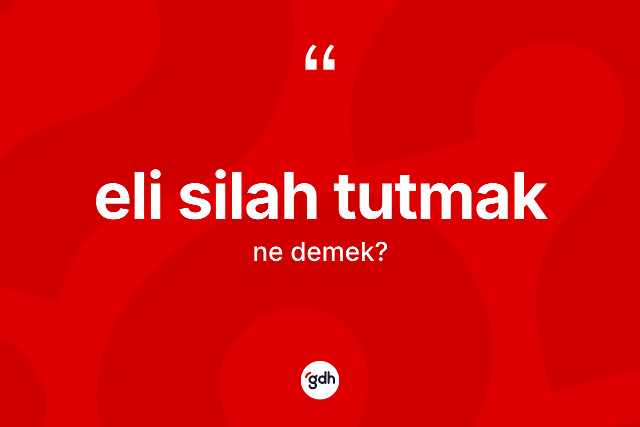 Eli silah tutmak ne anlama gelir? Eli silah tutmak ifadesi nerede kullanılır?