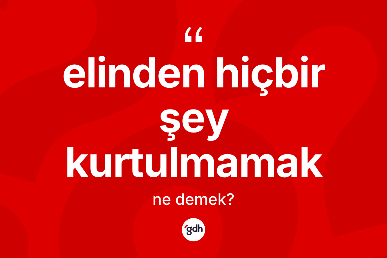 Elinden hiçbir şey kurtulmamak ifadesi ne anlama gelir?