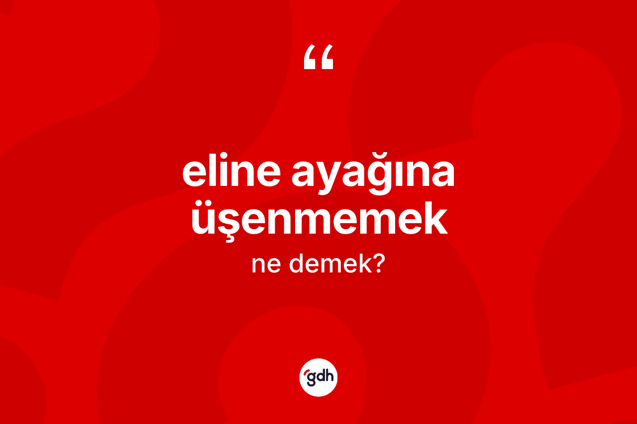 Eline ayağına üşenmemek ifadesinin tanımı nedir?