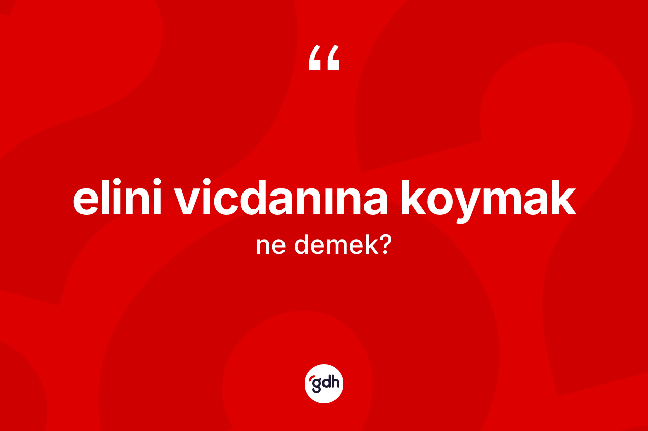 Elini vicdanına koymak ifadesi neyi anlatır?