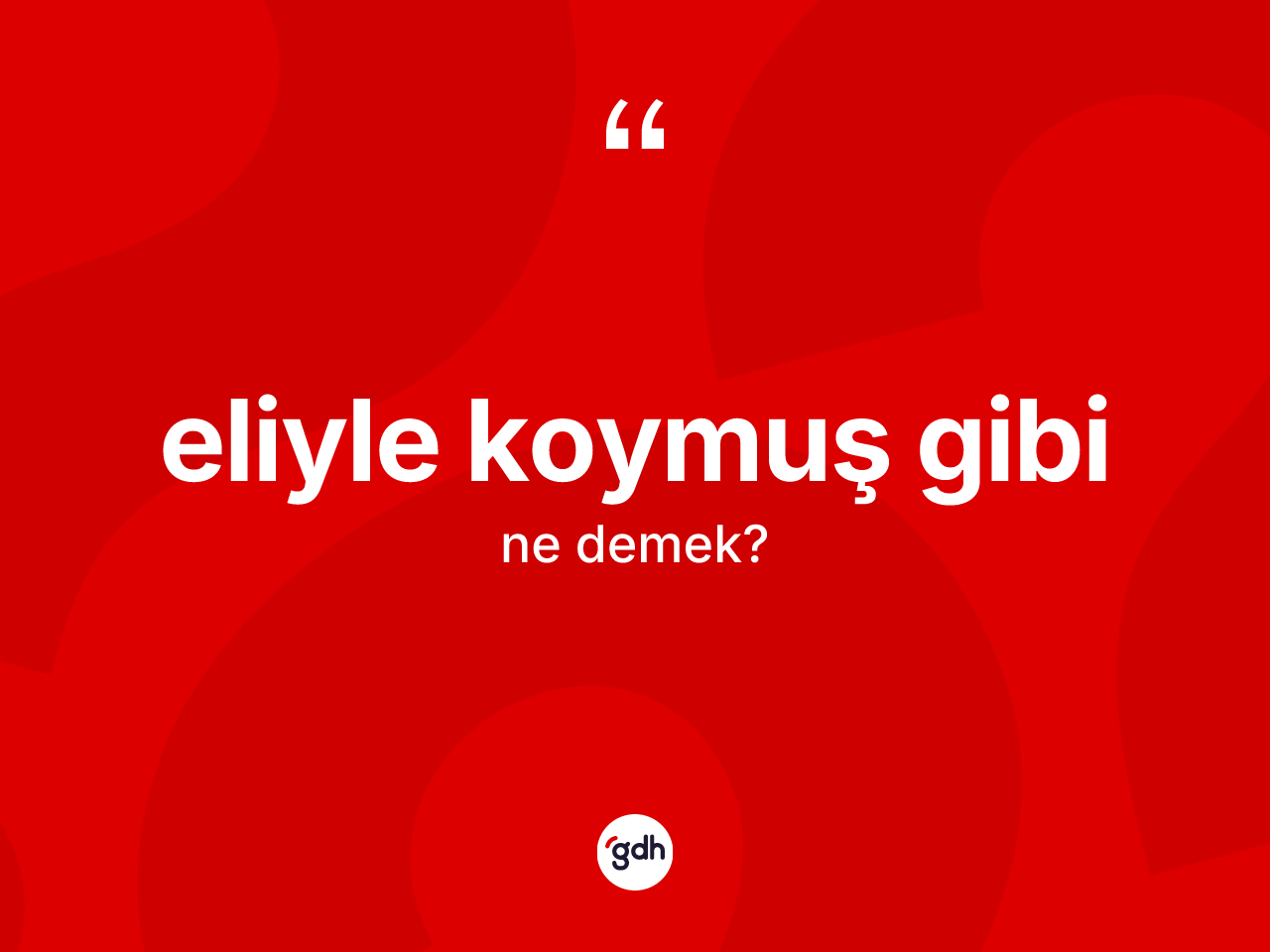 Eliyle koymuş gibi ifadesinin kısaca anlamı nedir? Eliyle koymuş gibi ifadesinin TDK'ya göre açıklaması nedir?