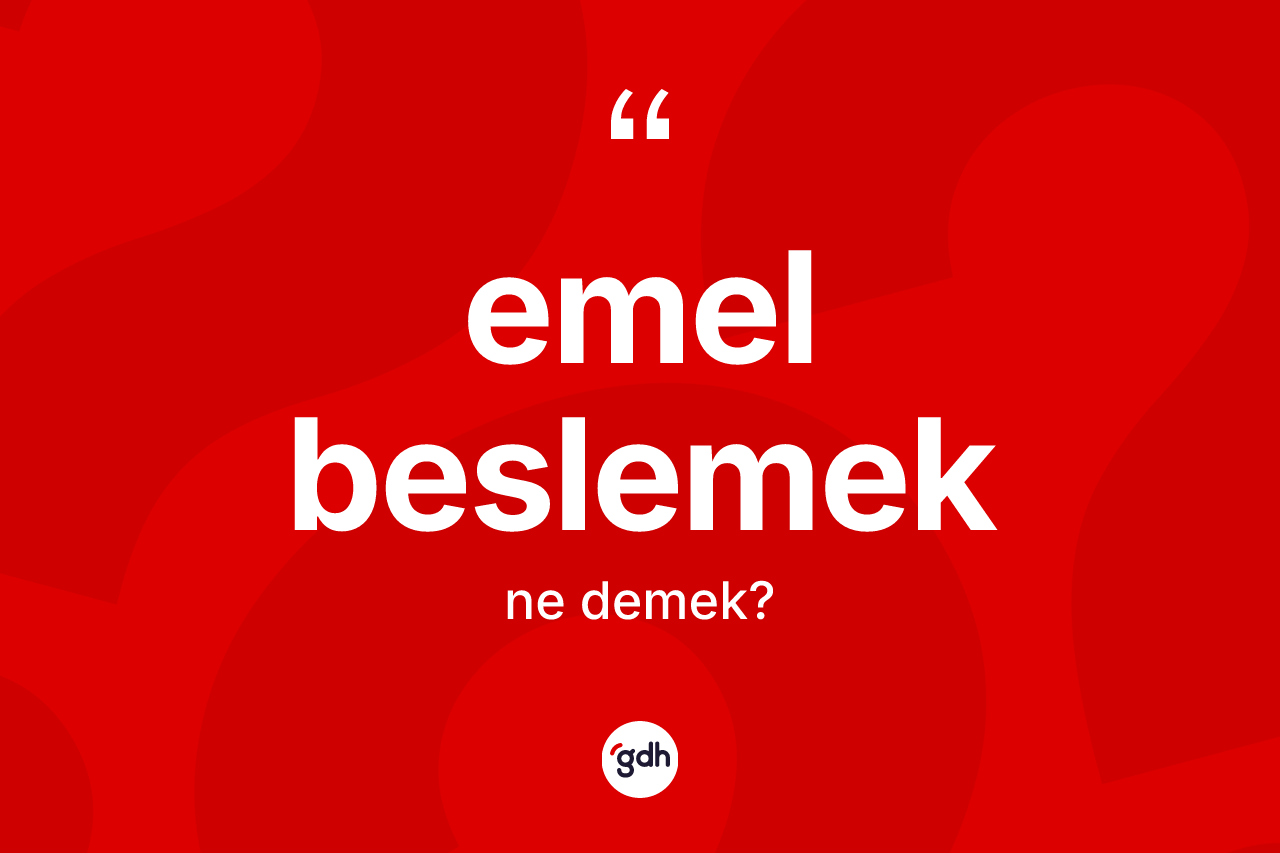 Emel beslemek ifadesinin anlamı nedir? Emel beslemek ifadesinin kaç farklı anlamı var?