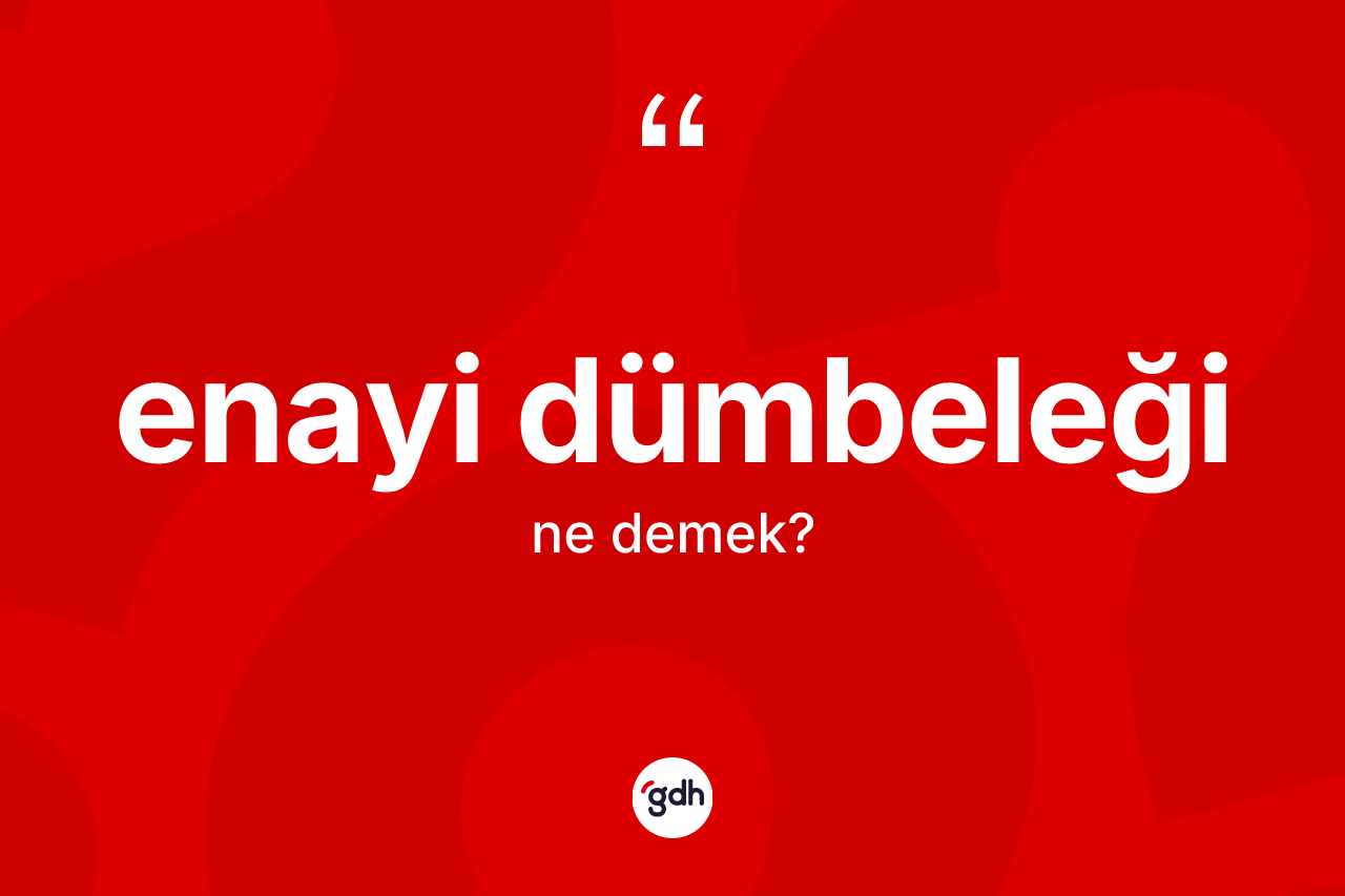 Enayi dümbeleği kelimesinin anlamı nedir? Enayi dümbeleğinin sözlükteki anlamı nedir?