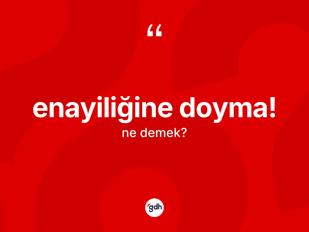 Enayiliğine doyma! sözü ne anlama gelir? Enayiliğine doyma! sözünün TDK anlamı nedir?