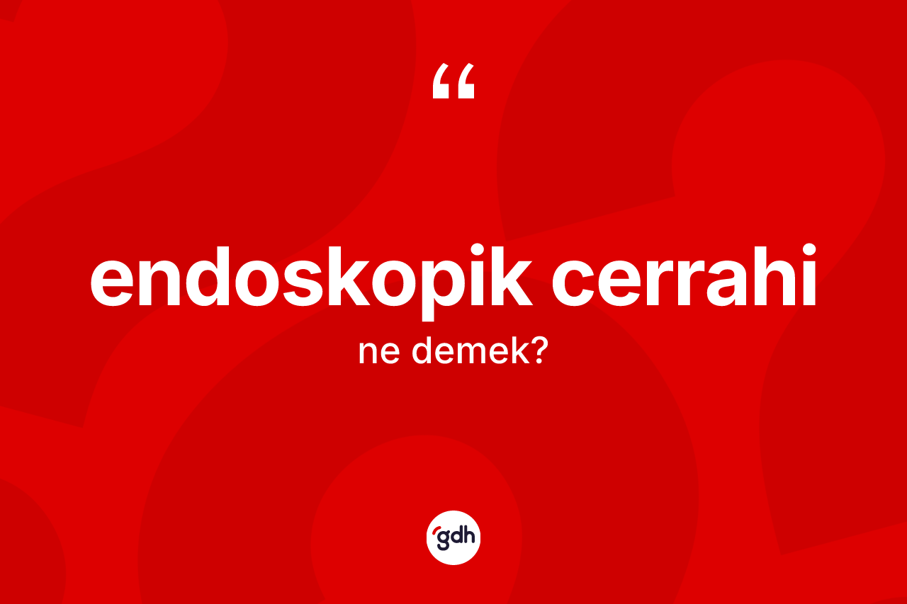 Endoskopik cerrahi kelimesinin sözlükteki tanımı nedir? Endoskopik cerrahi kelimesinin TDK anlamı nedir?