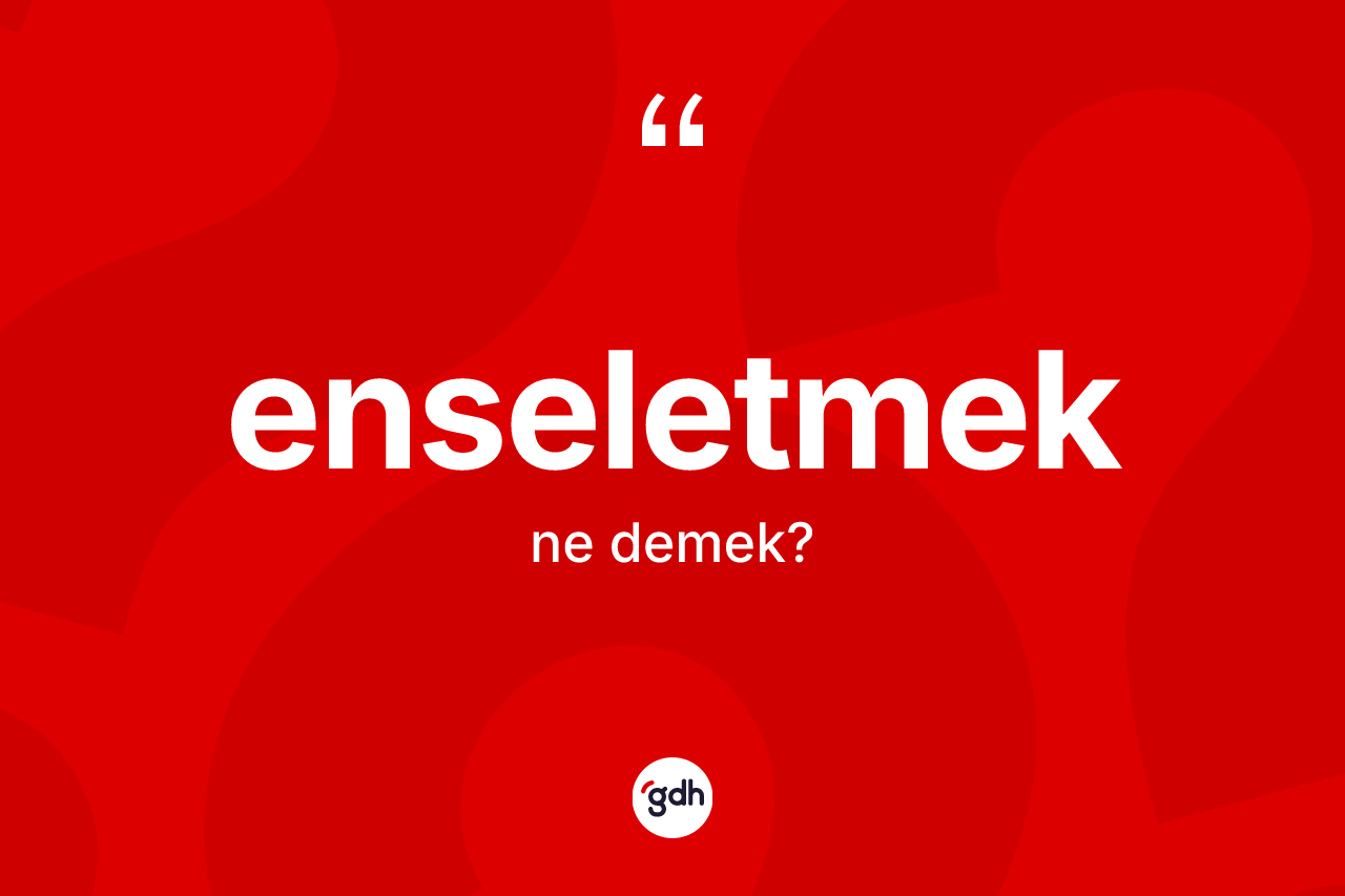 Enseletmek kelimesinin anlamı nedir? Enseletmeğin TDK'ya göre anlamı nedir?