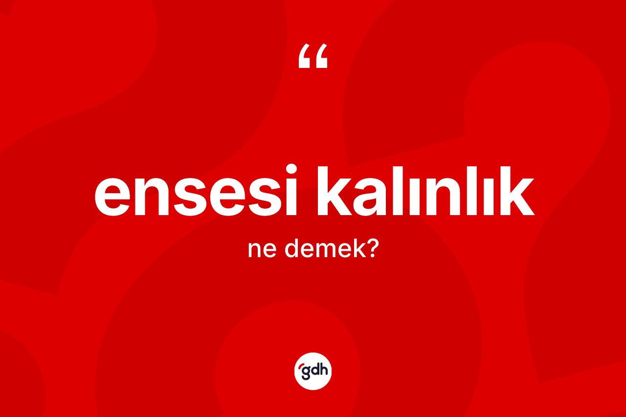 Ensesi kalınlık kelimesinin sözlükteki tanımı nedir? Ensesi kalınlık kelimesinin kaç farklı anlamı var?