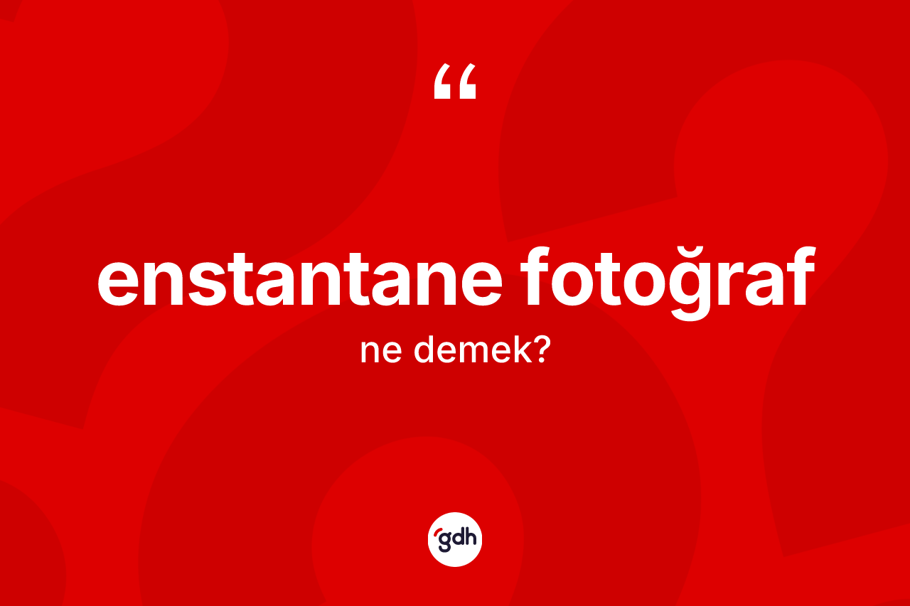 Enstantane fotoğraf nedir? Enstantane fotoğraf kelimesinin TDK'ya göre açıklaması nedir?