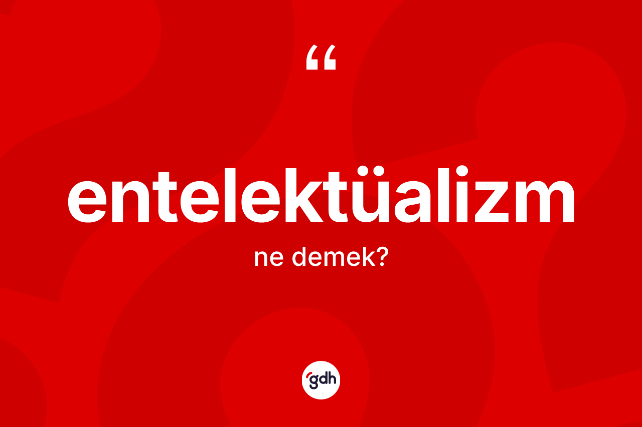 Entelektüalizm kelimesinin sözlükteki tanımı nedir?