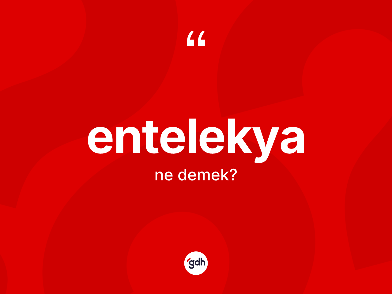 Entelekya kelimesinin tanımı nedir? Entelekya kelimesinin TDK anlamı nedir?