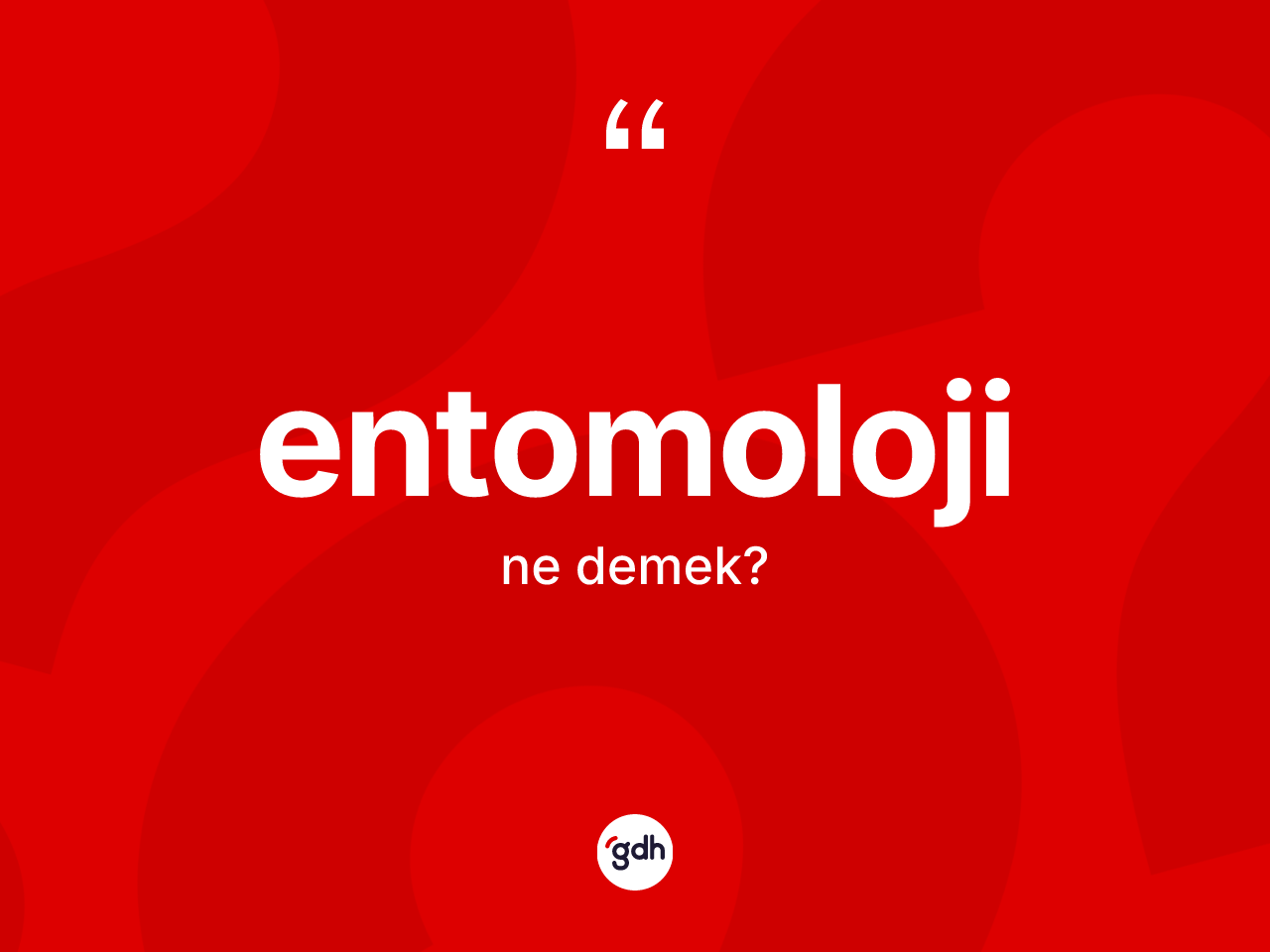 Entomoloji kelimesinin tanımı nedir? Entomolojinin TDK'ya göre anlamı nedir?