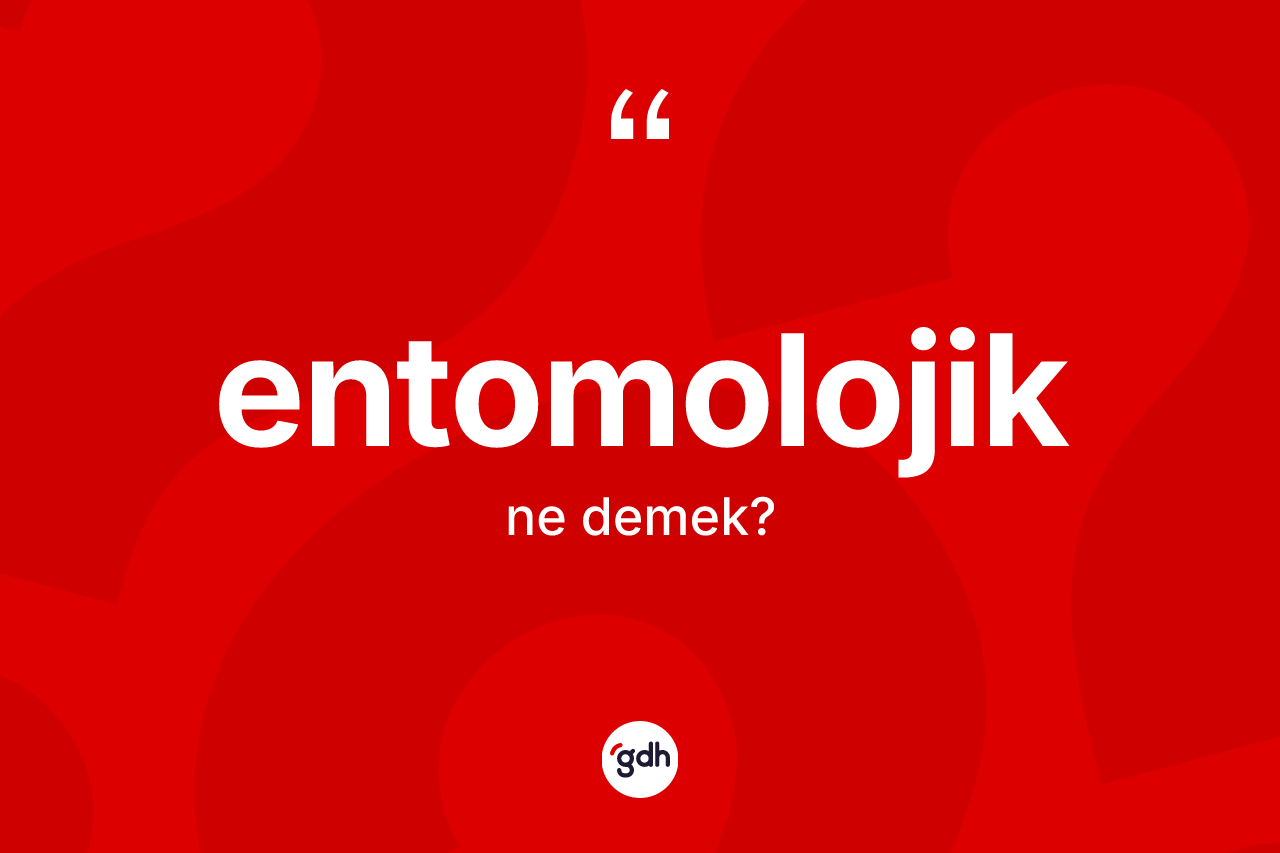 Entomolojik kelimesinin tanımı nedir? Entomolojiğin TDK'ya göre anlamı nedir?