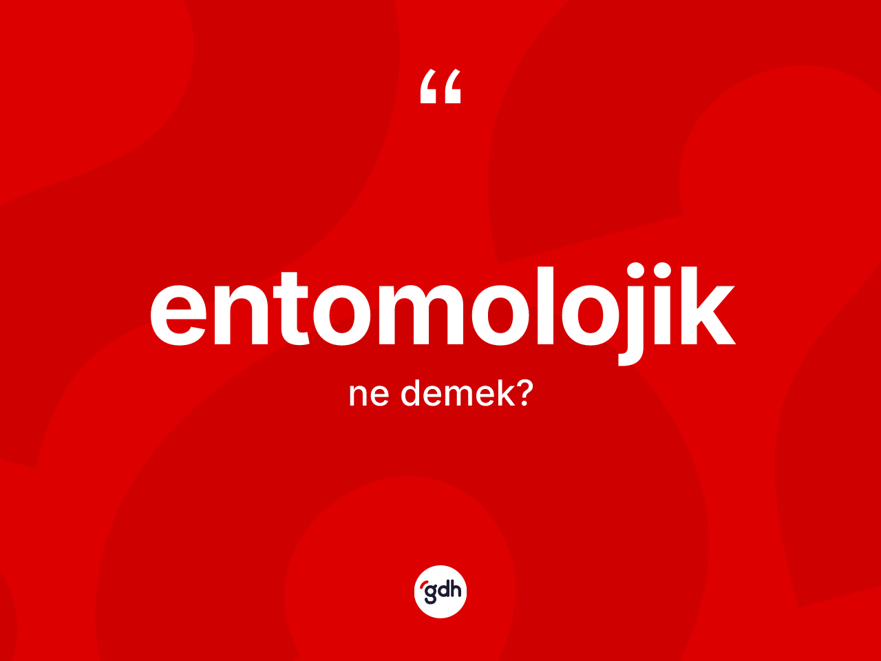 Entomolojik kelimesinin tanımı nedir? Entomolojiğin TDK'ya göre anlamı nedir?
