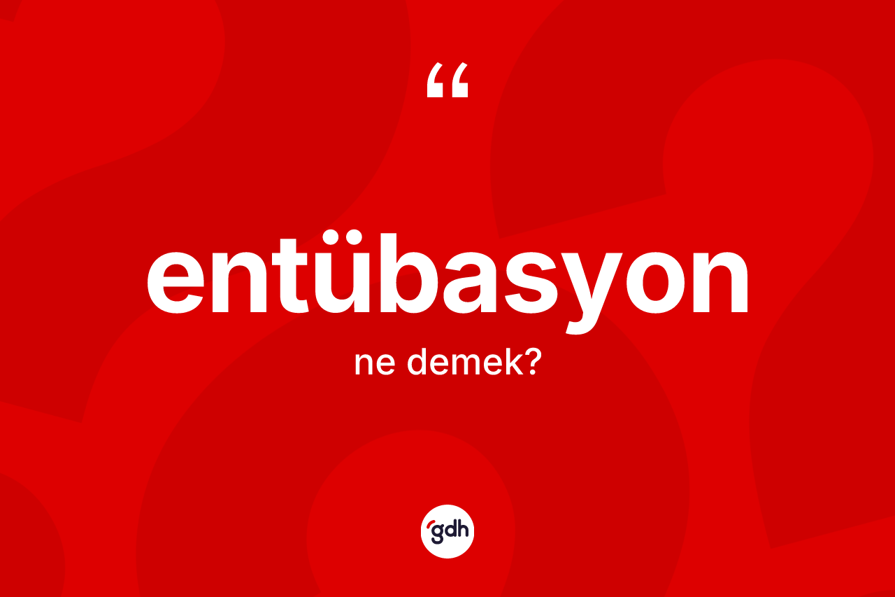 Entübasyon kelimesinin anlamı nedir? Entübasyonun TDK'ya göre anlamı nedir?