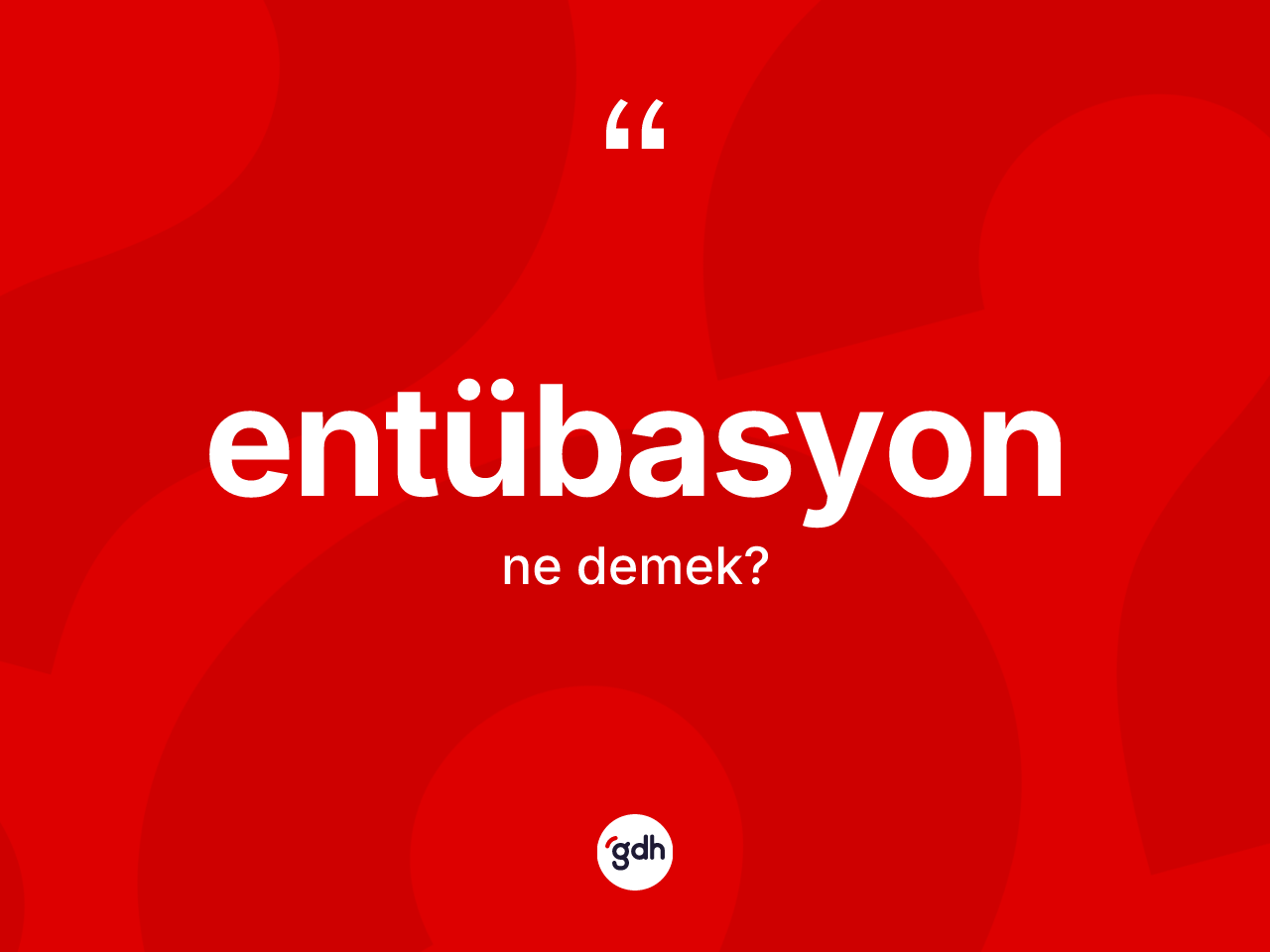Entübasyon kelimesinin anlamı nedir? Entübasyonun TDK'ya göre anlamı nedir?