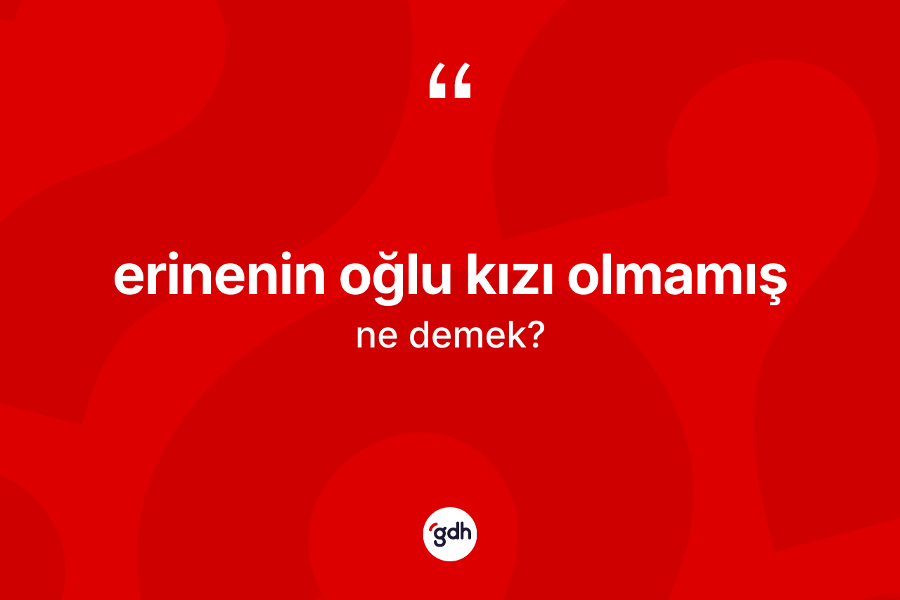 Erinenin oğlu kızı olmamış ifadesinin sözlükteki anlamı nedir? Erinenin oğlu kızı olmamış sözünün TDK tanımı nedir?