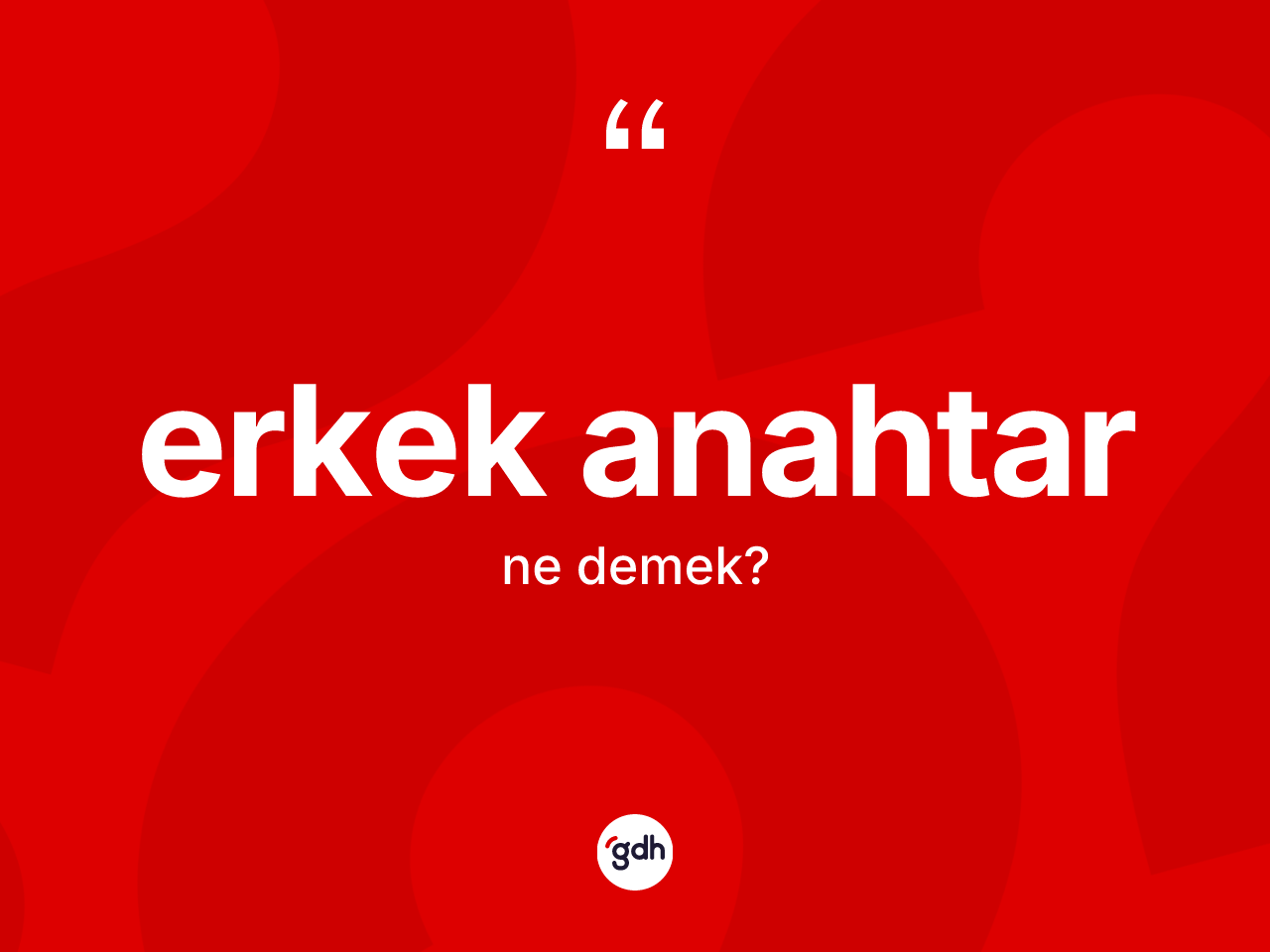 Erkek anahtar kelimesinin tanımı nedir? Erkek anahtar kelimesinin TDK anlamı nedir?