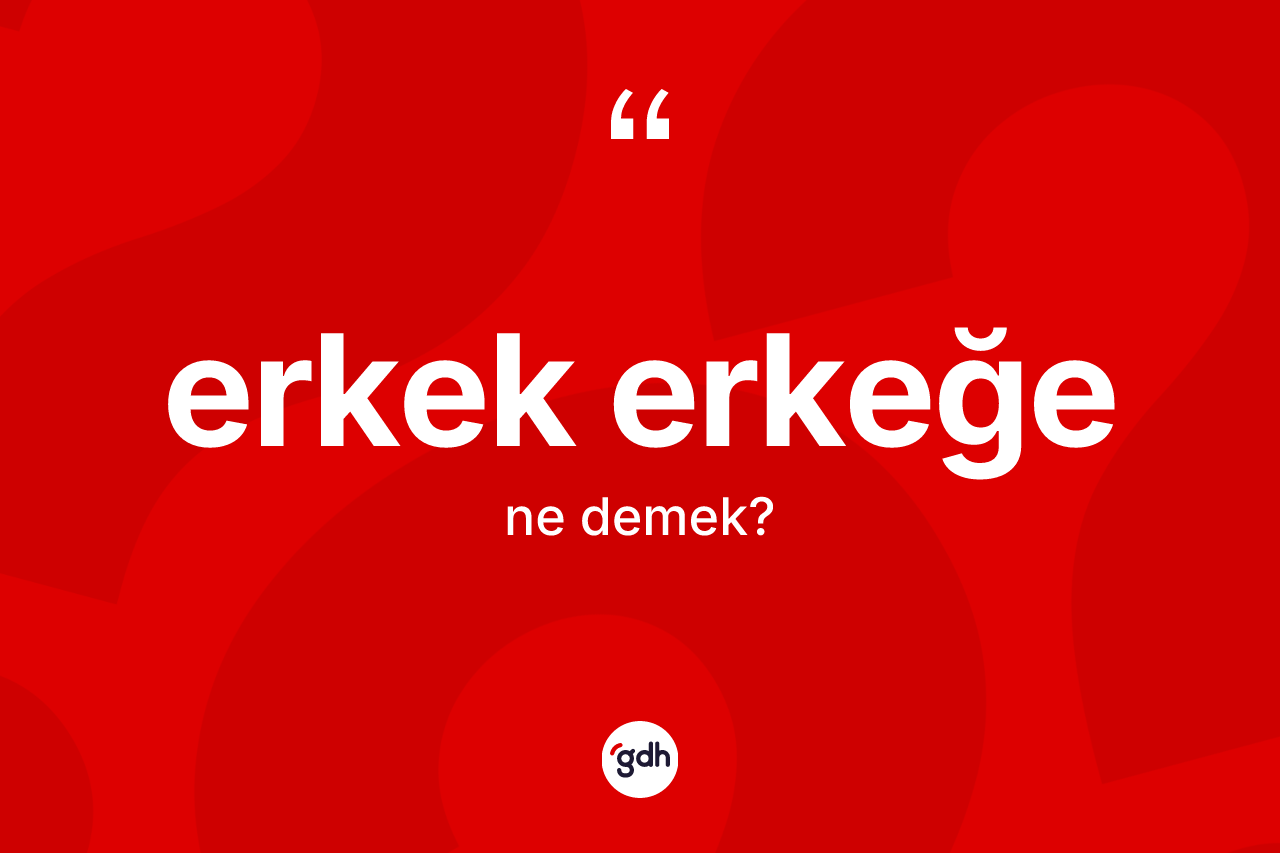 Erkek erkeğe kelimesinin sözlükteki tanımı nedir? Erkek erkeğenin kısaca tanımı nedir?