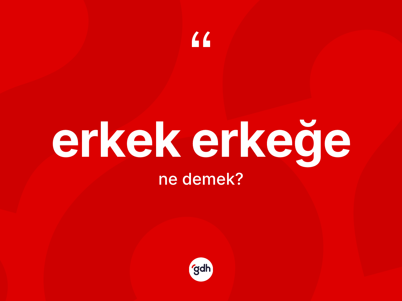 Erkek erkeğe kelimesinin sözlükteki tanımı nedir? Erkek erkeğenin kısaca tanımı nedir?