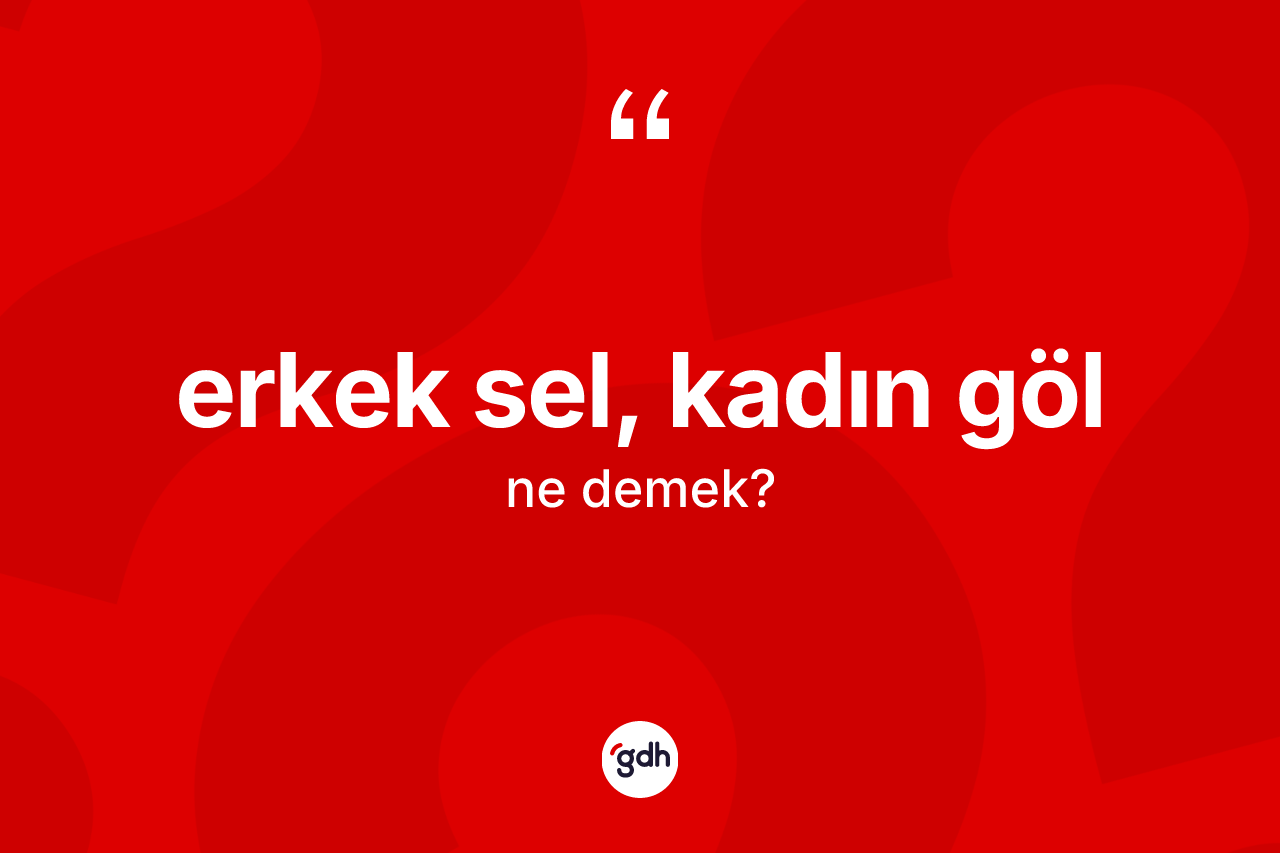 Erkek sel, kadın göl ifadesinin kısaca anlamı nedir? Erkek sel, kadın göl ifadesi hangi durumlarda kullanılır