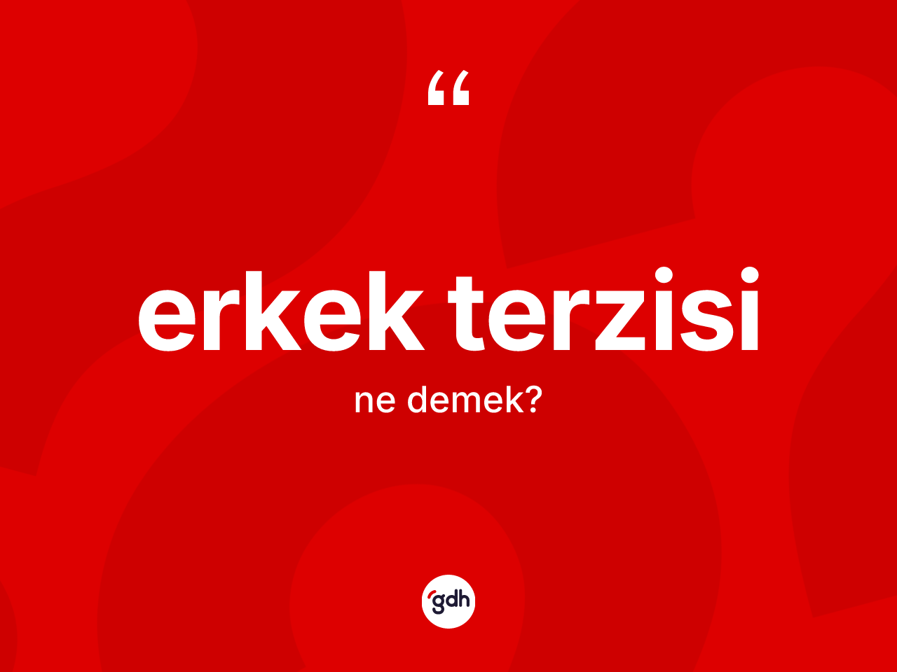 Erkek terzisi kelimesinin sözlükteki tanımı nedir? Erkek terzisinin kısaca tanımı nedir?