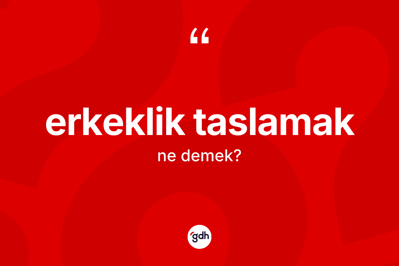 Erkeklik taslamak ifadesinin anlamı nedir? Erkeklik taslamak ifadesinin TDK'ya göre anlamı nedir?