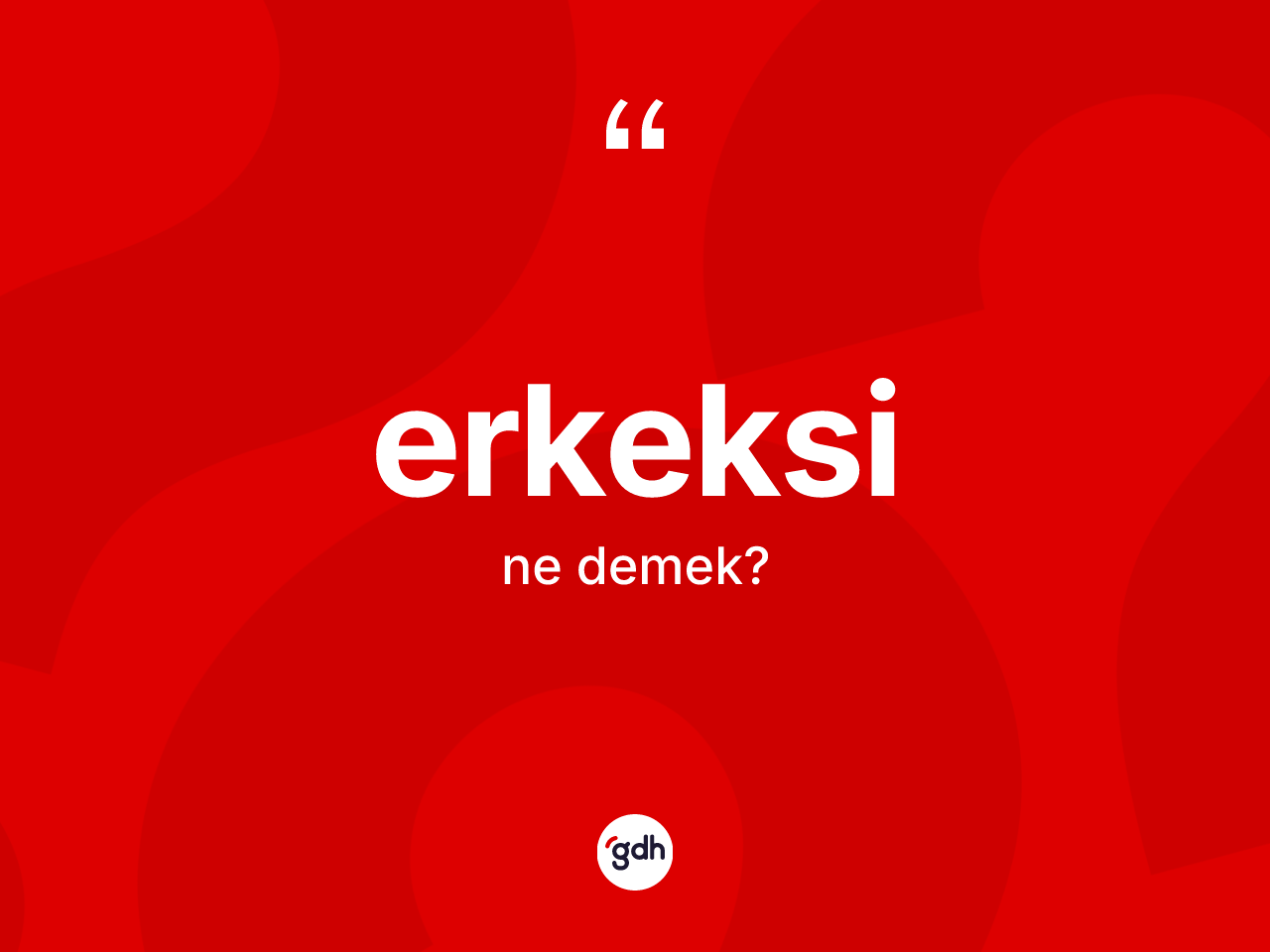 Erkeksi kelimesinin anlamı nedir? Erkeksi kelimesinin TDK anlamı nedir?