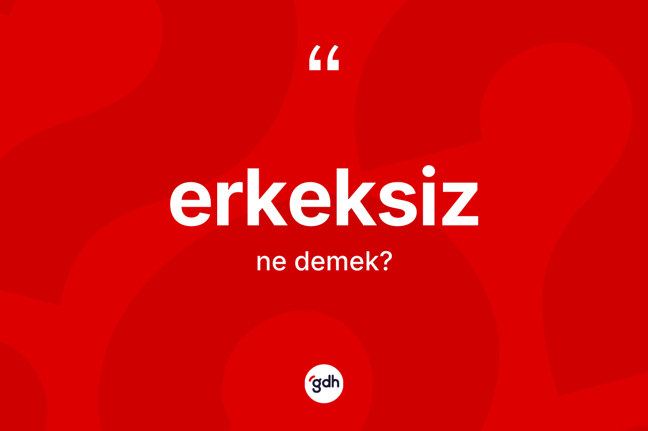 Erkeksiz kelimesinin sözlükteki tanımı nedir? Erkeksizin TDK'ya göre anlamı nedir?