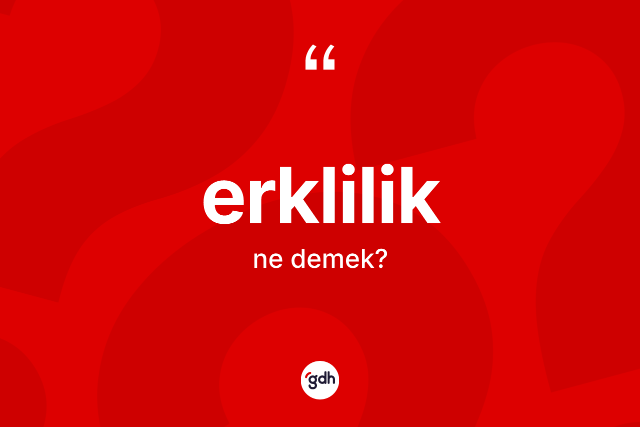 Erklilik kelimesinin tanımı nedir? Erkliliğin TDK'ya göre anlamı nedir?