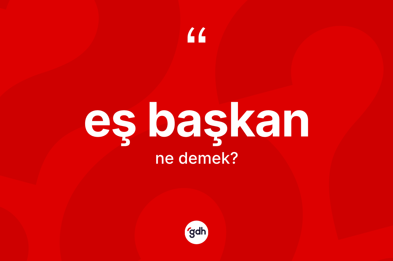 Eş başkan kelimesinin tanımı nedir? Eş başkanın TDK'ya göre anlamı nedir?