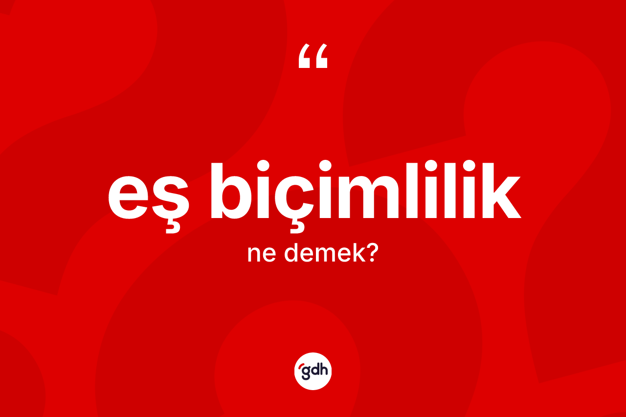 Eş biçimlilik kelimesi nedir? Eş biçimliliğin TDK'ya göre anlamı nedir?