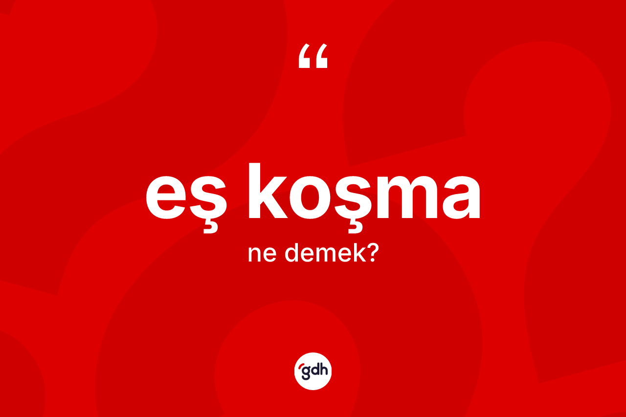 Eş koşma kelimesi ne demek? Eş koşmanın sözlükteki anlamı nedir?