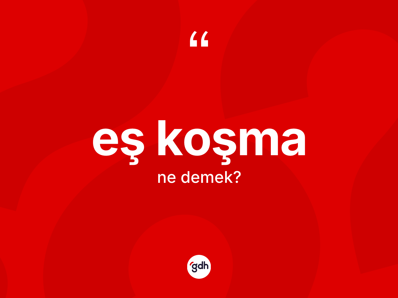 Eş koşma kelimesi ne demek? Eş koşmanın sözlükteki anlamı nedir?