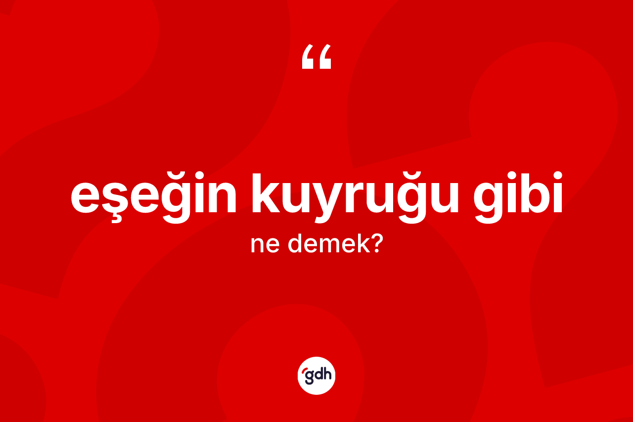 Eşeğin kuyruğu gibi ifadesinin anlamı nedir?