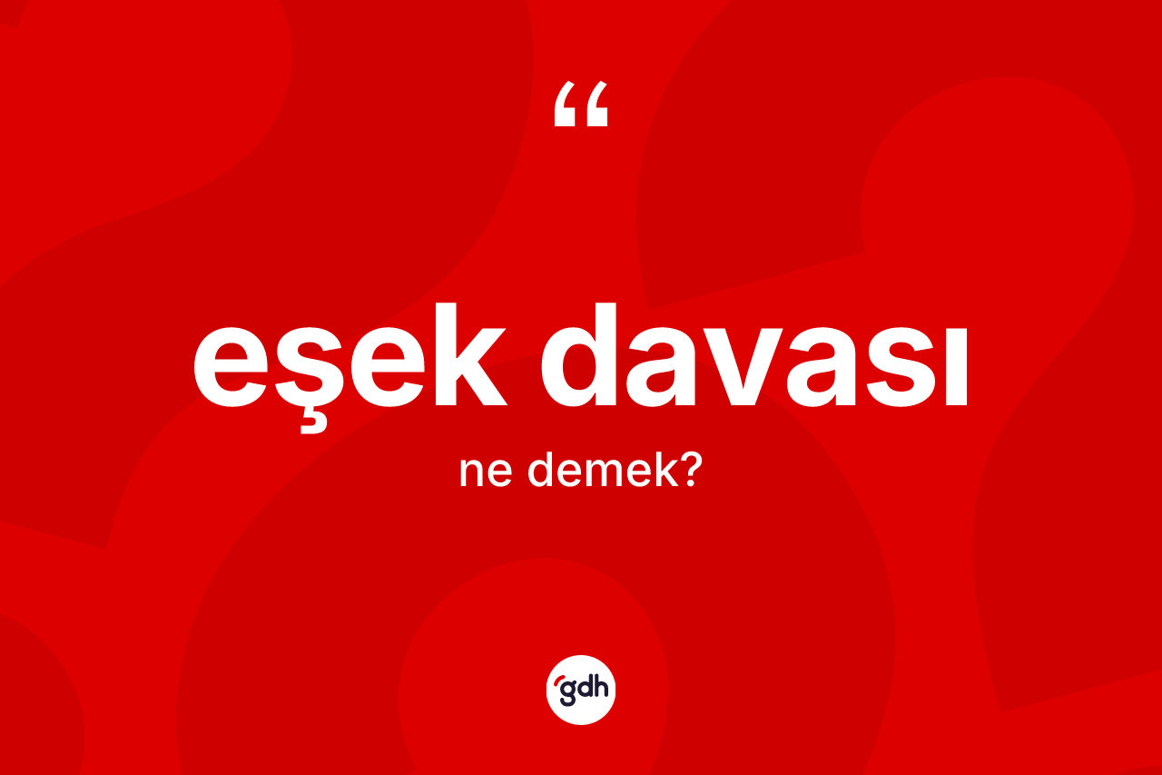 Eşek davası kelimesinin sözlükteki tanımı nedir? Eşek davasının TDK'ya göre anlamı nedir?